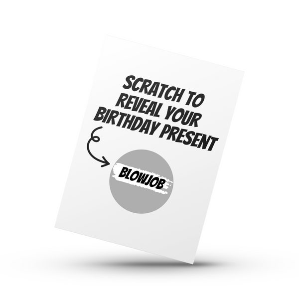 Naughty Birthday Present Scratch Card