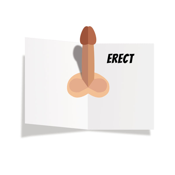 I Like My Christmas Tree Erect - Pop Up Dick Greeting Card