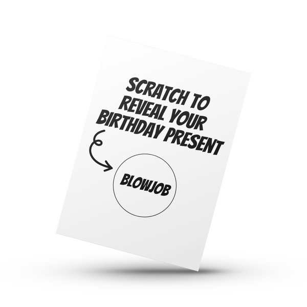 Naughty Birthday Present Scratch Card